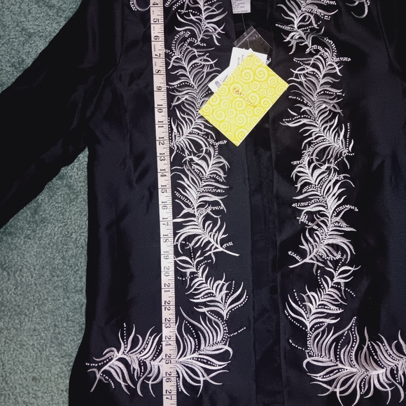 Women's QVC'S Black Silk Jacket - Picture 9 of 12